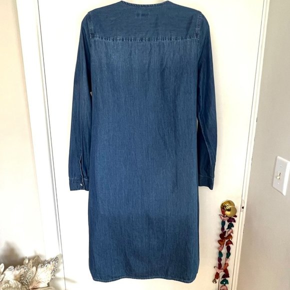 J.JILL CHAMBRAY BLUE SHIRT DRESS EMBROIDERED DETAILS SIZE XS - Picture 9 of 10
